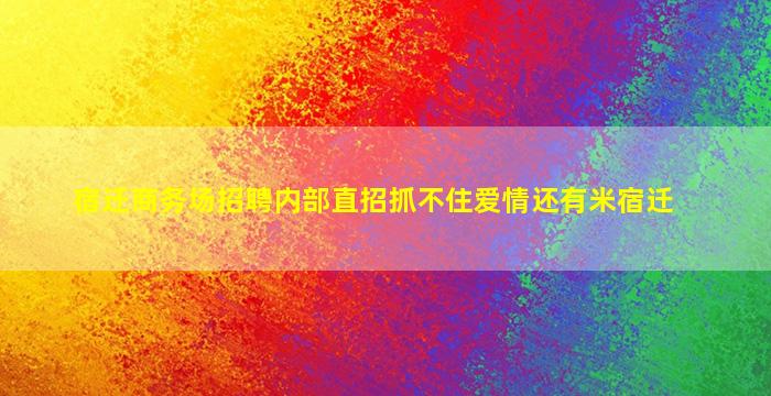 宿迁商务场招聘内部直招抓不住爱情还有米宿迁